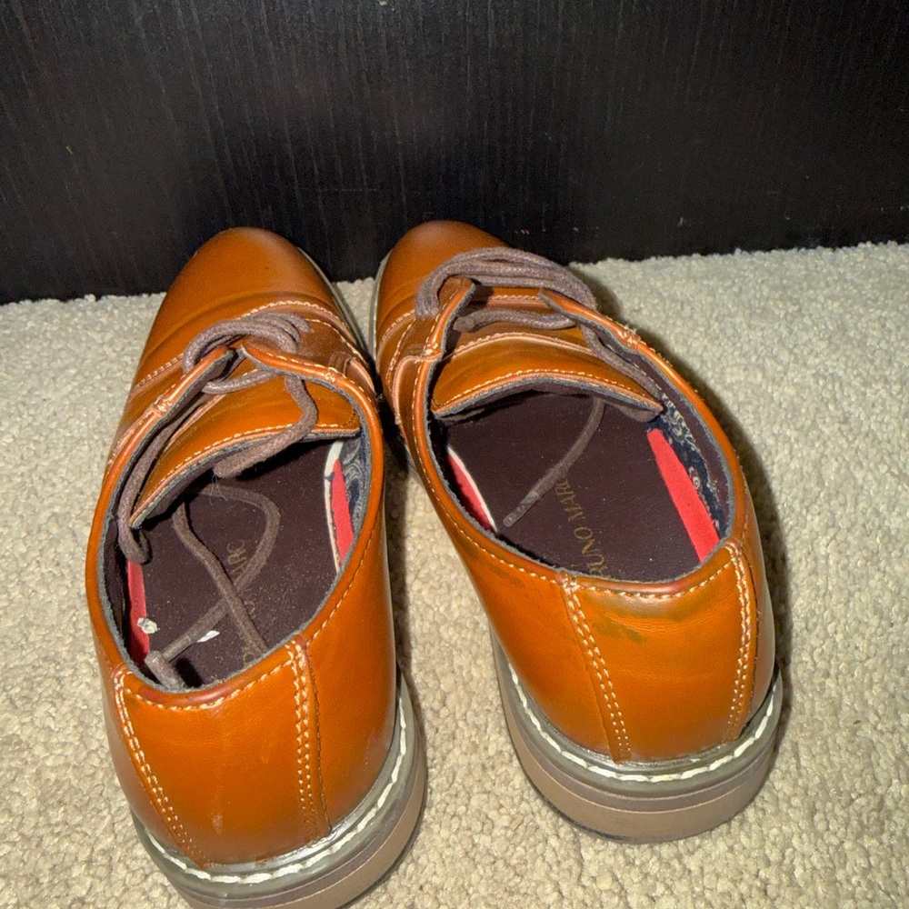Bruno Marc Men’s Dress Shoes Brown Cap Toe Lace Up‎ Oxford Size 1 - Picture 7 of 9